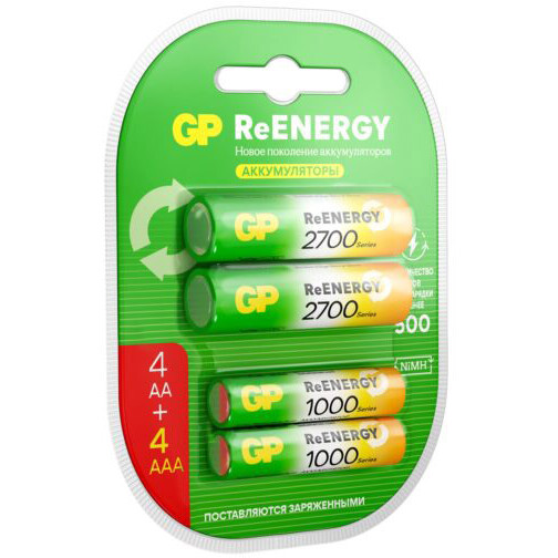 Аккумулятор GP ReEnergy (AA+AAA, 2600/950mAh, 8 шт.) - 4891199232275 - фото 2