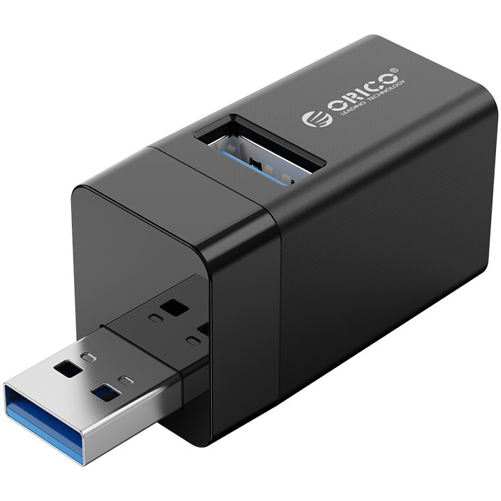 USB-концентратор Orico Mini 3-in-1 USB HUB - ORICO-MINI-U32L-BK-BP - фото 3