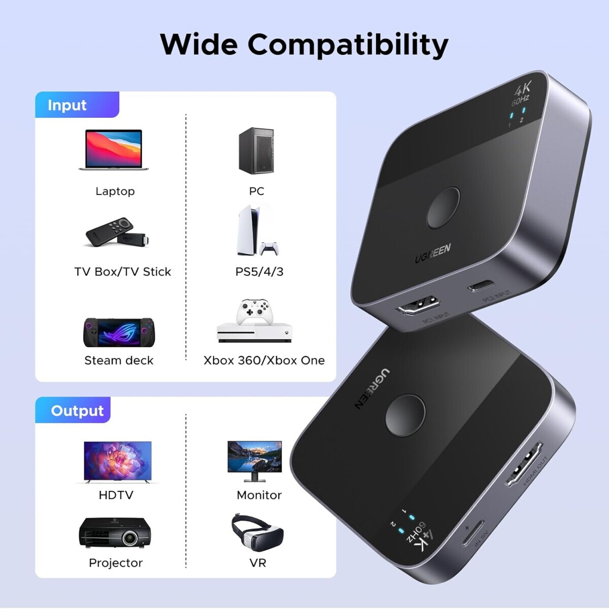 Переключатель HDMI UGREEN AW503 - 55452 - фото 7