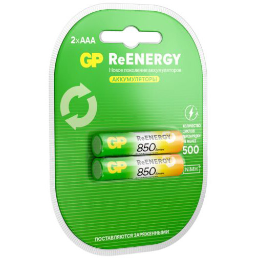 Аккумулятор GP ReEnergy (AAA, 850mAh, 2 шт.) (85AAAHCRGY-2CRCB2) - 4891199232664 - фото 2