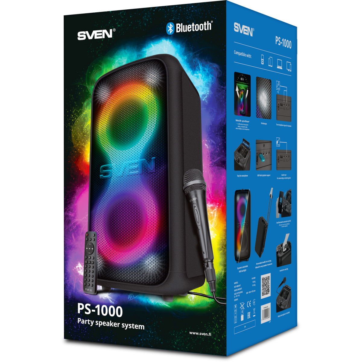 Портативная акустика Sven PS-1000 Black - SV-022686 - фото 15