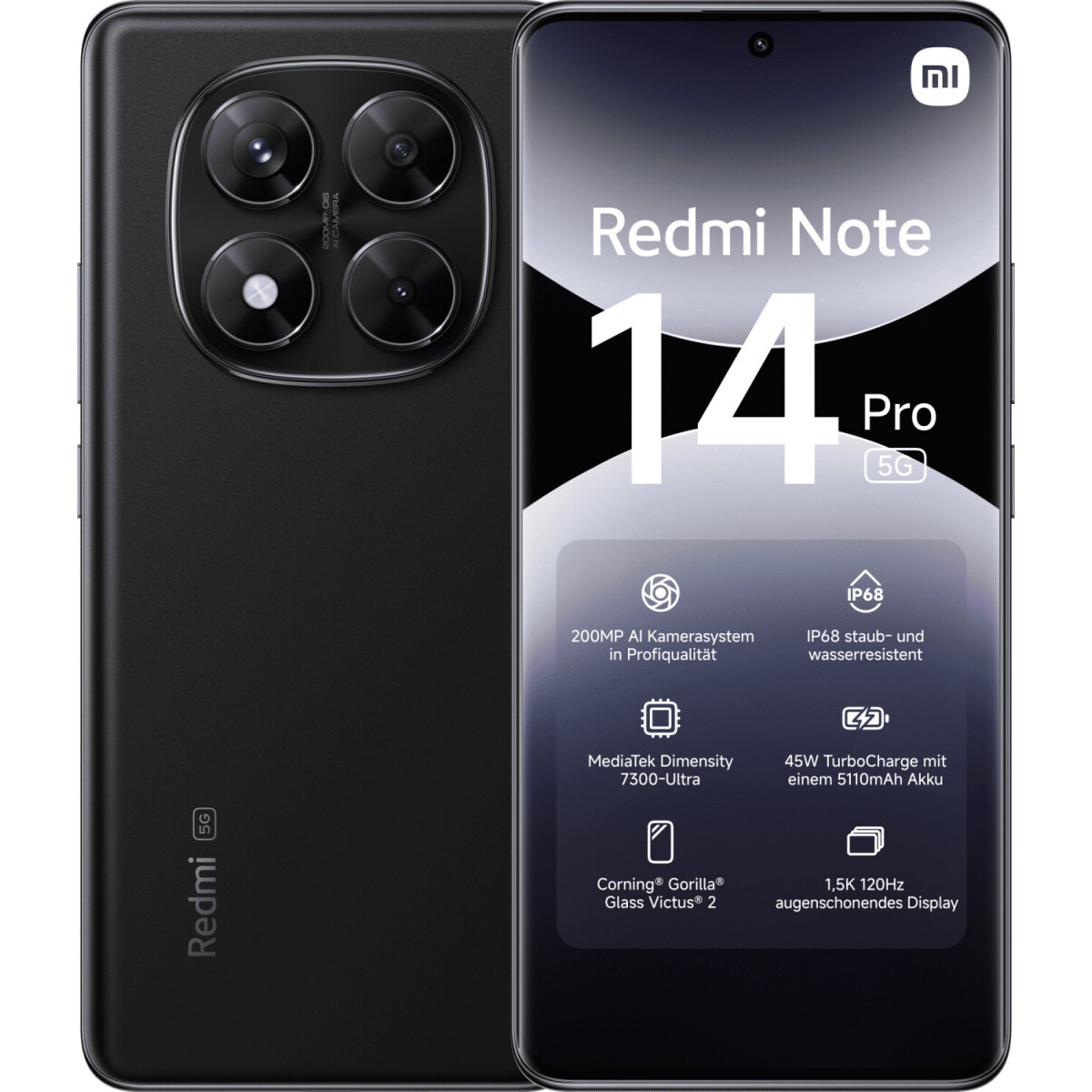 Смартфон Xiaomi Redmi Note 14 Pro 5G 12/512Gb Midnight Black - MZB0I8VRU
