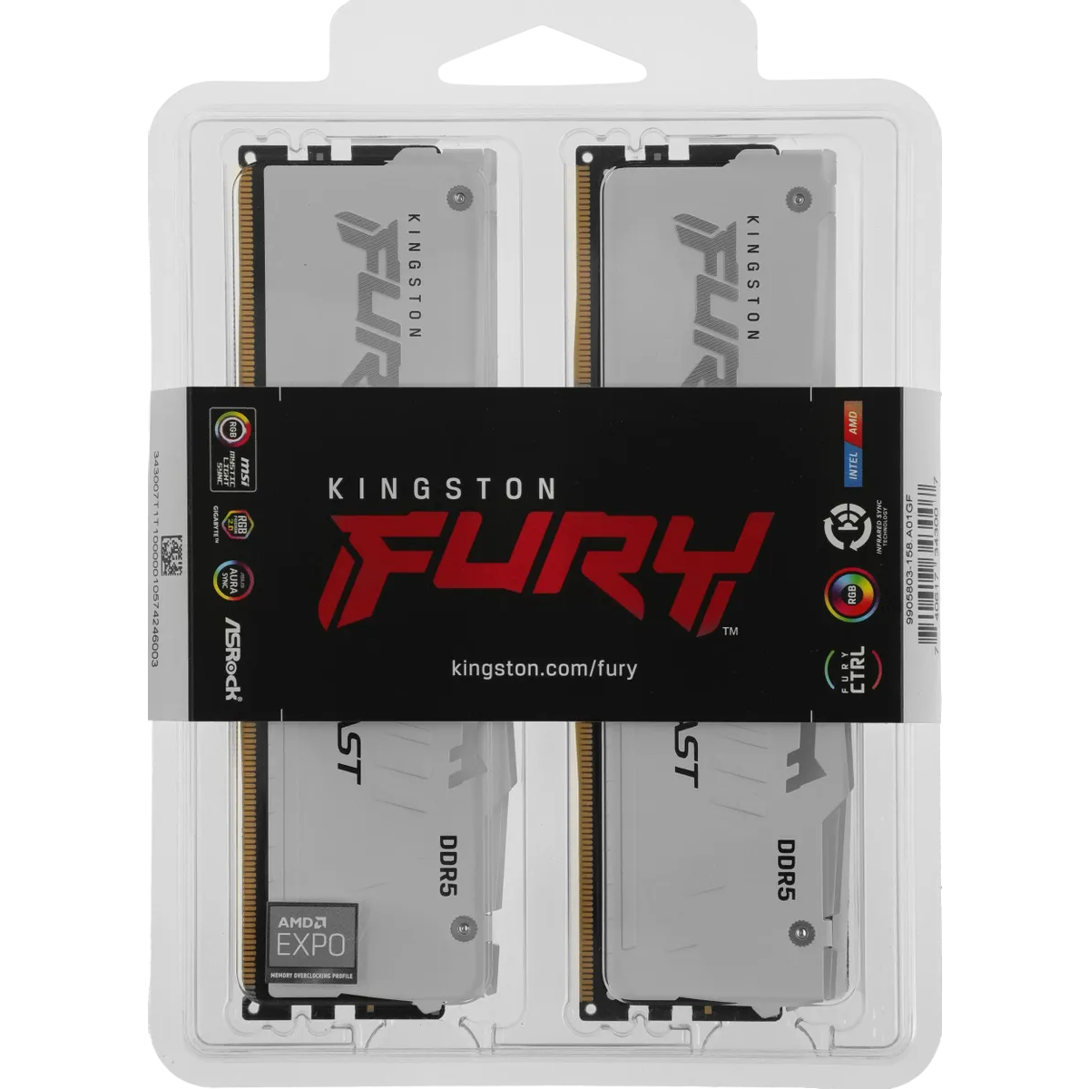 Оперативная память 32Gb DDR5 6400MHz Kingston Fury Beast RGB (KF564C32BWEAK2-32) (2x16Gb KIT) - фото 5