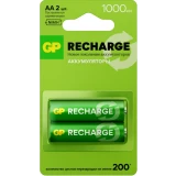 Аккумулятор GP Recharge (AA, 1000mAh, 2 шт.) (100AAHCV-2CRSBC2) (4891199233272)