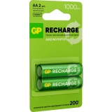 Аккумулятор GP Recharge (AA, 1000mAh, 2 шт.) (100AAHCV-2CRSBC2) (4891199233272)
