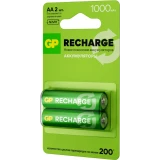 Аккумулятор GP Recharge (AA, 1000mAh, 2 шт.) (100AAHCV-2CRSBC2) (4891199233272)