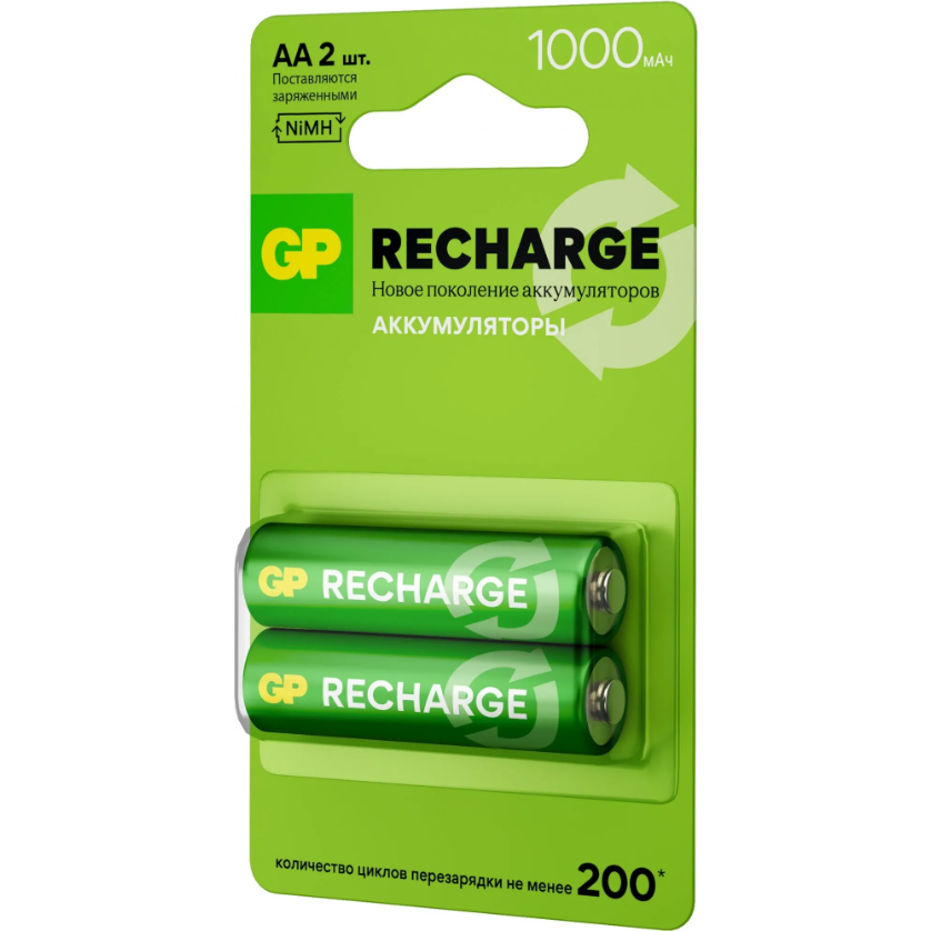 Аккумулятор GP Recharge (AA, 1000mAh, 2 шт.) (100AAHCV-2CRSBC2) - 4891199233272 - фото 3