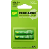 Аккумулятор GP Recharge (AAA, 400mAh, 2 шт.) (40AAAHCV-2CRSBC2) (4891199233296)