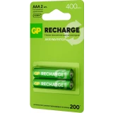 Аккумулятор GP Recharge (AAA, 400mAh, 2 шт.) (40AAAHCV-2CRSBC2) (4891199233296)