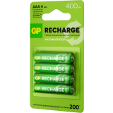 Аккумулятор GP Recharge (AAA, 400mAh, 4 шт.) (40AAAHCV-2CRSBC4) (4891199233302)