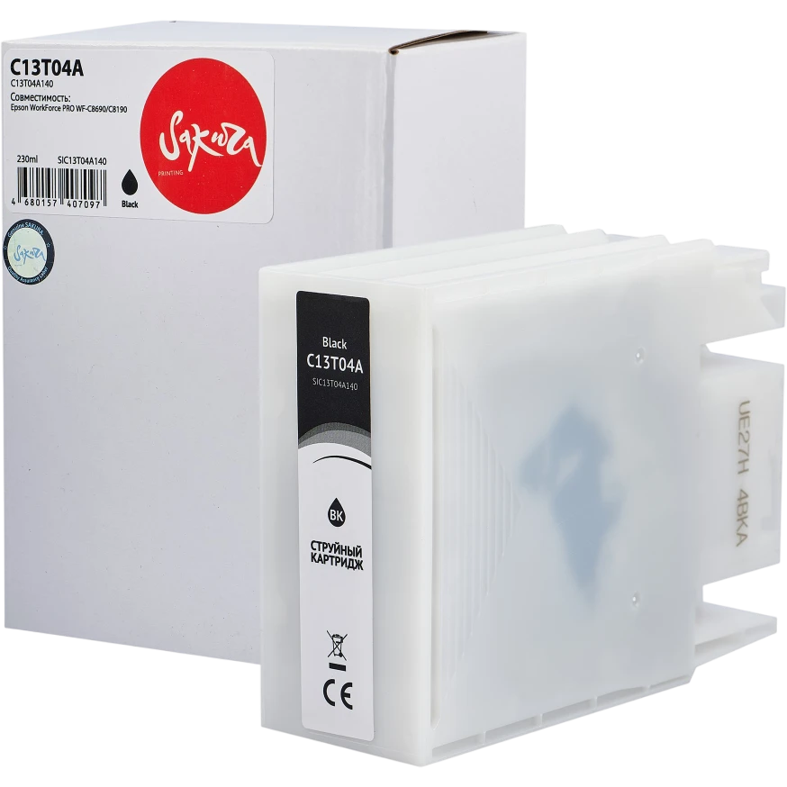 Картридж Sakura SIC13T04A140 Black - фото 2