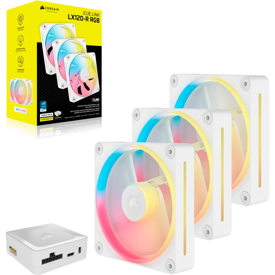 Вентилятор для корпуса Corsair iCUE LINK LX120-R RGB White (CO-9051054-WW) - фото 3