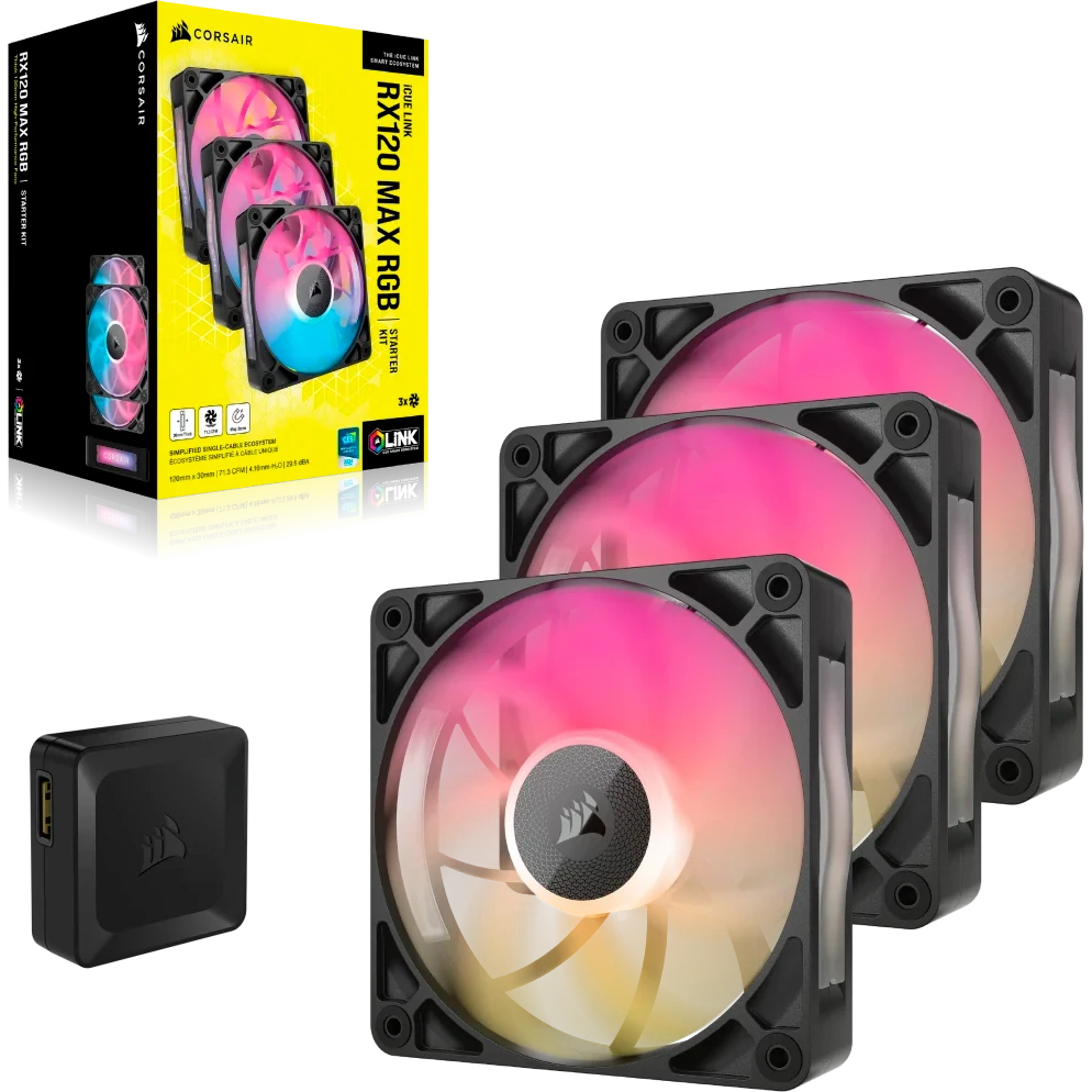 Вентилятор для корпуса Corsair iCUE LINK RX120 MAX RGB Black (CO-9051034-WW) - фото 4