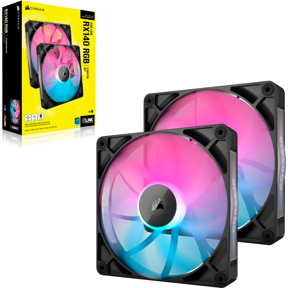 Вентилятор для корпуса Corsair iCUE LINK RX140 RGB Black (CO-9051020-WW) - фото 3