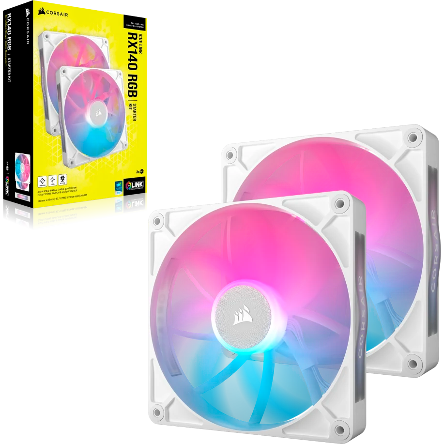 Вентилятор для корпуса Corsair iCUE LINK RX140 RGB White (CO-9051024-WW) - фото 3