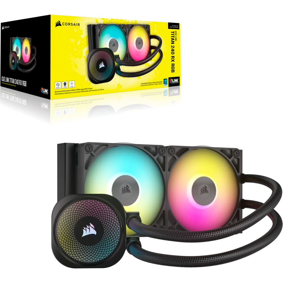 Система жидкостного охлаждения Corsair iCUE LINK TITAN 240 RX RGB Black (CW-9061016-WW) - фото 5