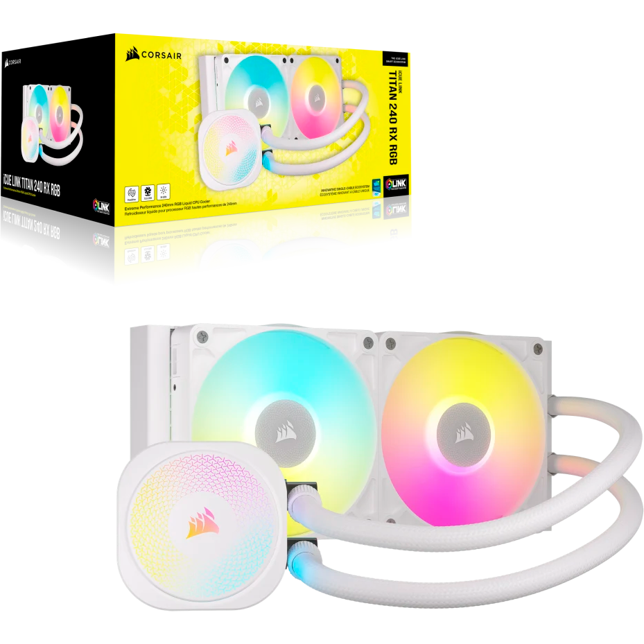 Система жидкостного охлаждения Corsair iCUE LINK TITAN 240 RX RGB White (CW-9061020-WW) - фото 5