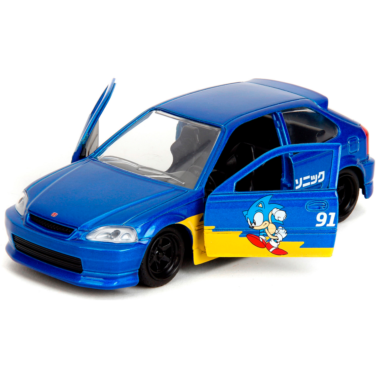 Коллекционная модель Jada Toys Hollywood Rides 1:32 Sonic the Hedgehog 1997 Honda Civic Type-R - 354B2 - фото 4