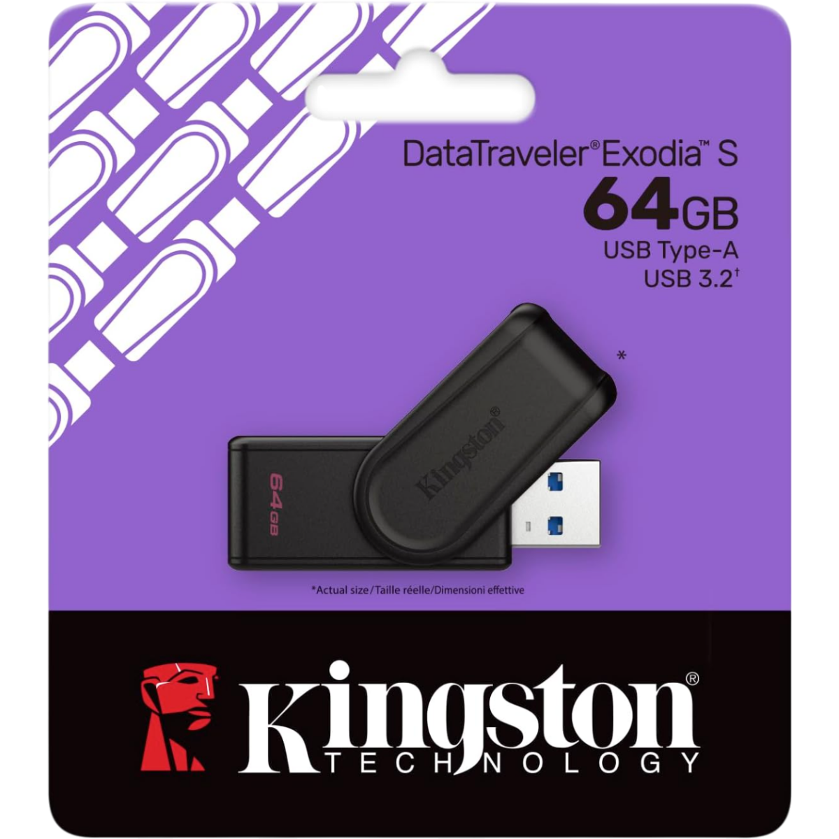 USB Flash накопитель 64Gb Kingston DataTraveler Exodia S Black (DTXS/64GB) - фото 3