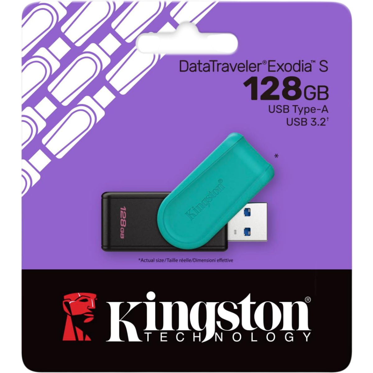 USB Flash накопитель 128Gb Kingston DataTraveler Exodia S Black/Turquoise (DTXS/128GB) - фото 3