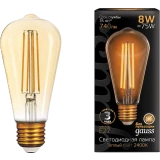 Филаментная лампочка Gauss Filament ST64 Golden 2400K (8 Вт, E27) 10 шт. (157802008)