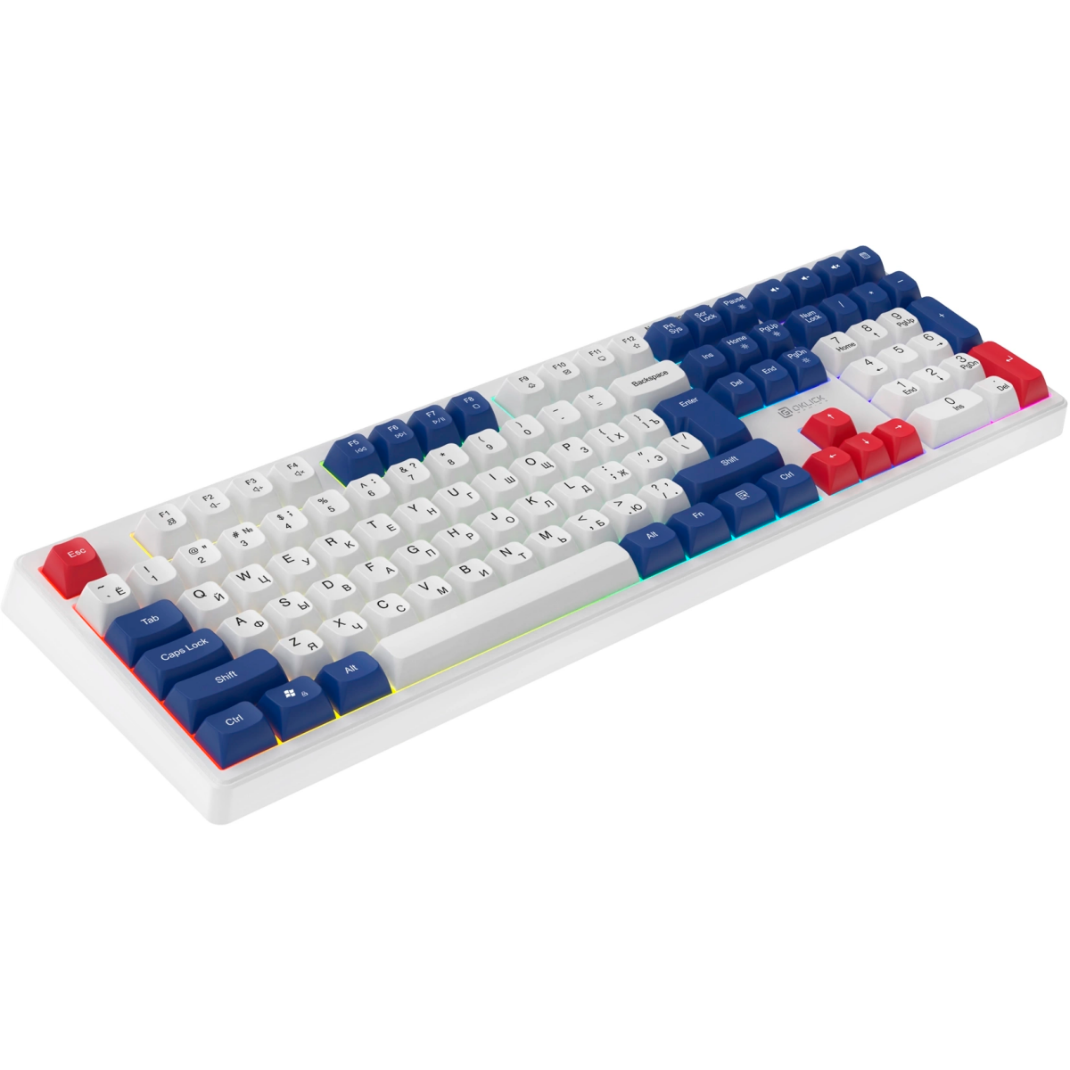 Клавиатура Oklick 725G White/Red - 2070294 - фото 7