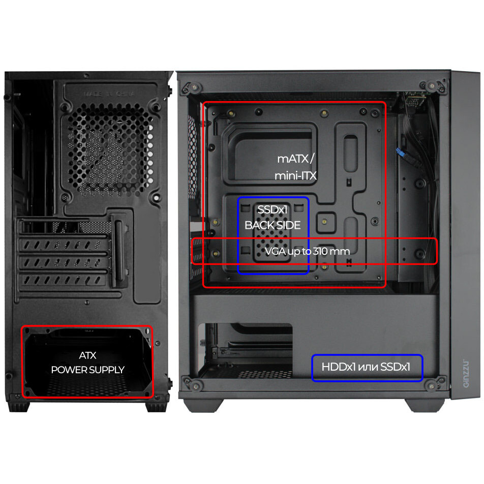 Корпус Ginzzu CL550 Black - фото 8