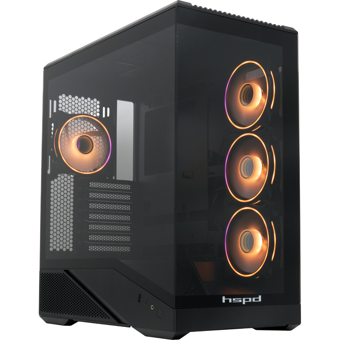 Корпус HSPD F711-TGBK-ARGB Black