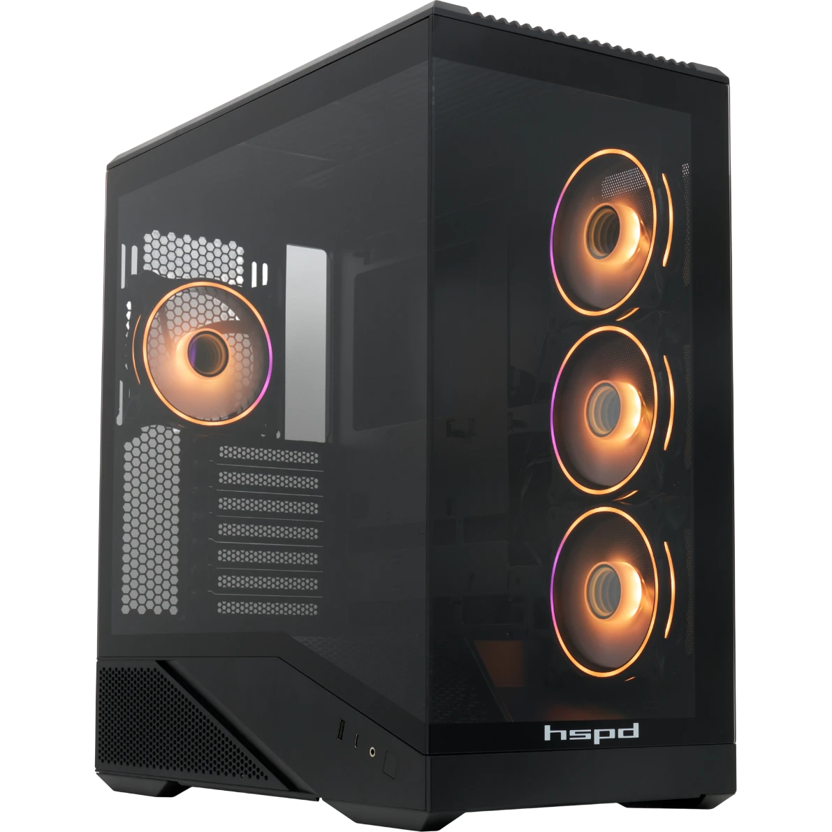 Корпус HSPD F711-TGBK-ARGB Black