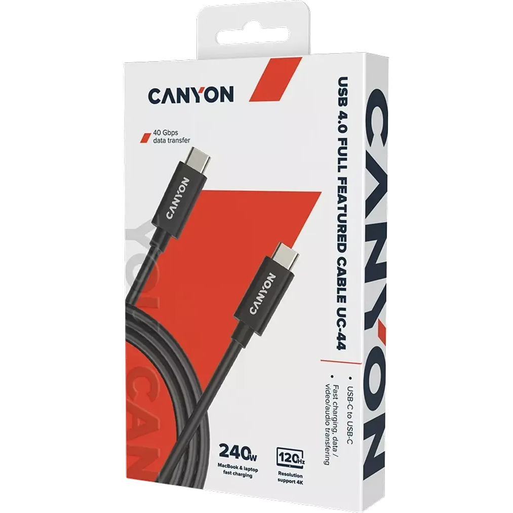 Кабель USB Type-C - USB Type-C, 1м, Canyon CNS-USBC44B - фото 2