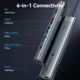 Док-станция Vention 6-в-1 USB-C Docking Station (TGNHB)