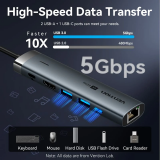 Док-станция Vention 6-в-1 USB-C Docking Station (TGNHB)