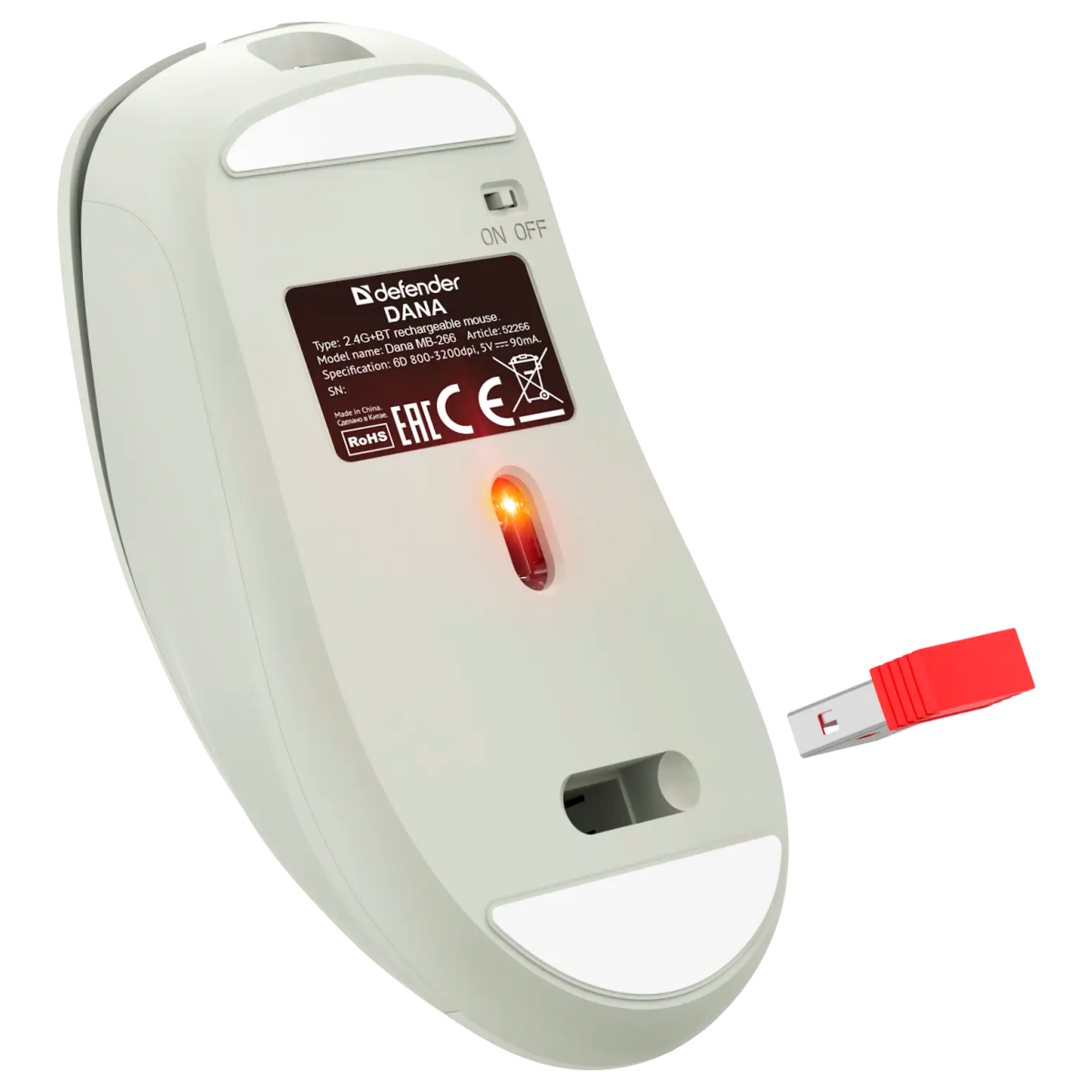 Мышь Defender Dana MB-266 Grey (52266) - фото 3