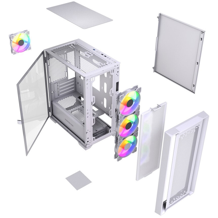 Корпус Powercase ByteFlow Micro White LE - CAMBFW-A4-LE - фото 8