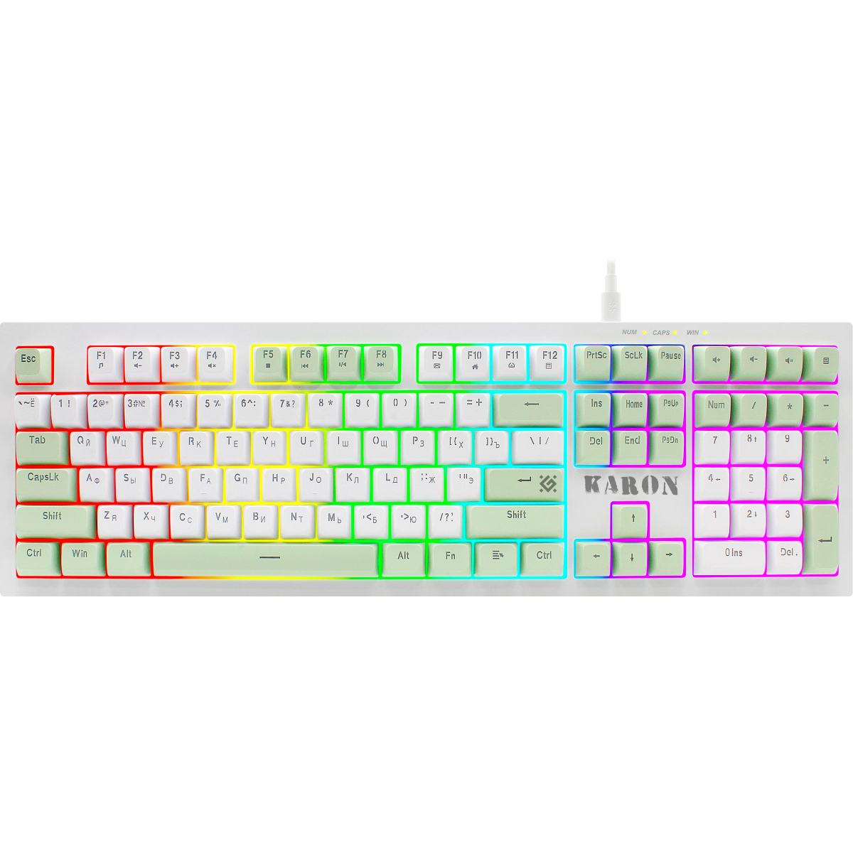 Клавиатура Defender Karon GK-129 White/Green (45129)