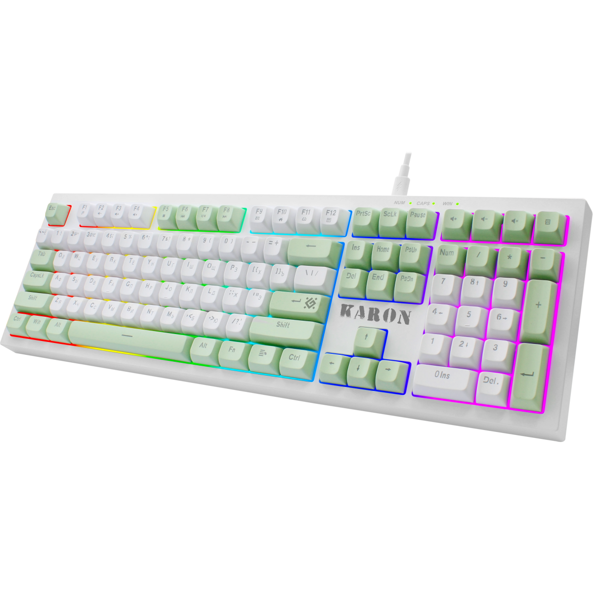 Клавиатура Defender Karon GK-129 White/Green (45129) - фото 3