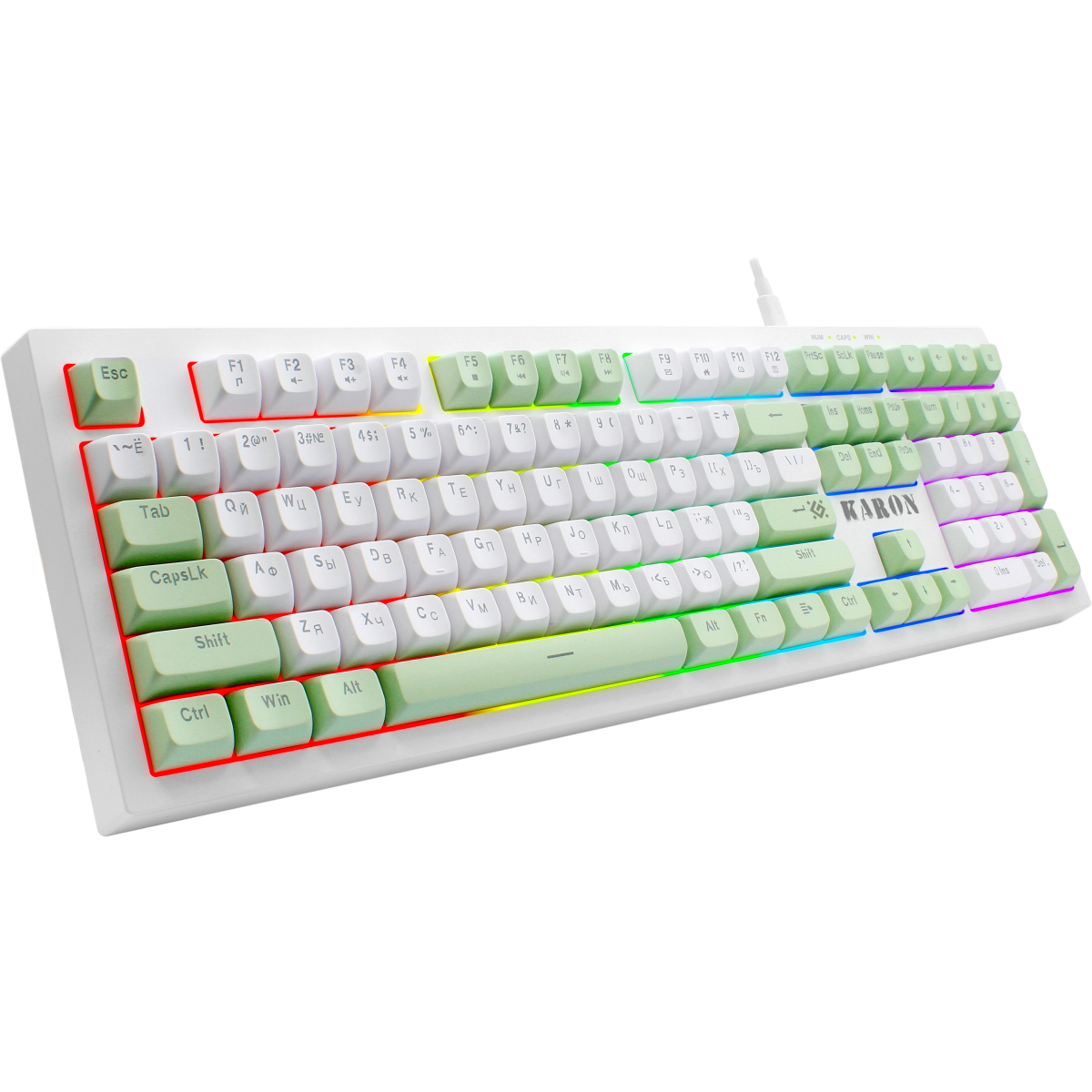 Клавиатура Defender Karon GK-129 White/Green (45129) - фото 4