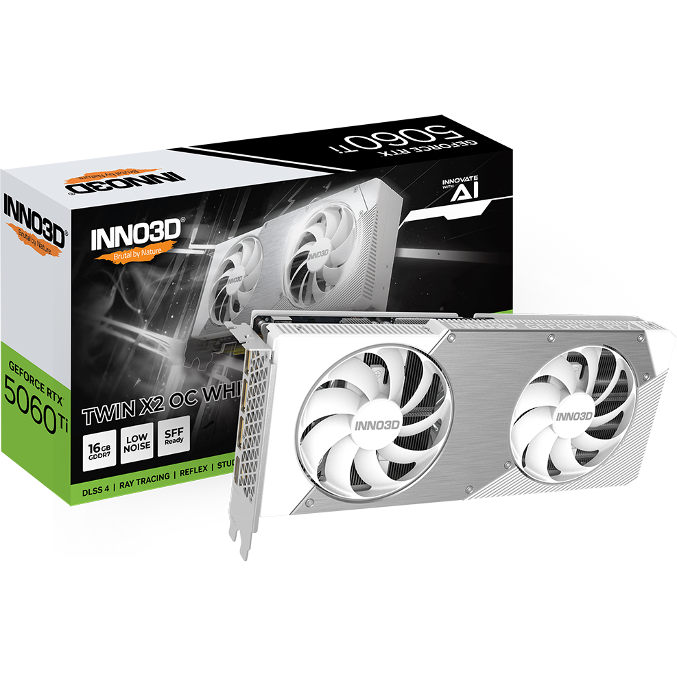 Видеокарта NVIDIA GeForce RTX 5060 Ti INNO3D Twin X2 OC White 16Gb (N506T2-16D7X-191073W) - фото 3