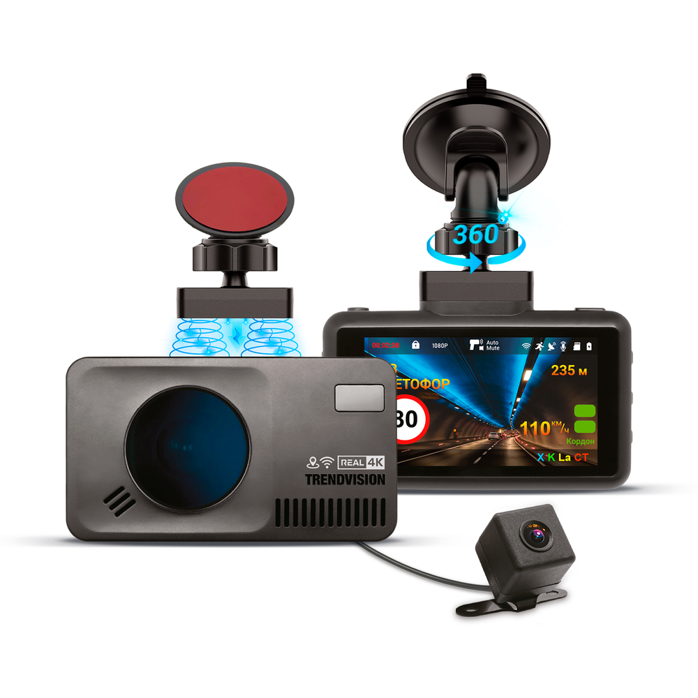 Автомобильный видеорегистратор TrendVision DriveCam Real 4K Signature LNA 2CH