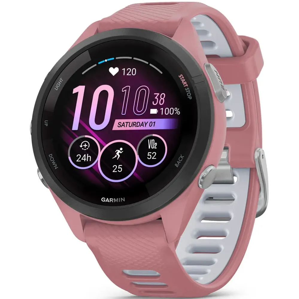 Умные часы Garmin Forerunner 265S 42mm Black/Pink - 010-02810-15