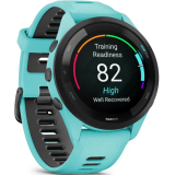 Умные часы Garmin Forerunner 265 Black Bezel with Aqua Case and Aqua/Black Silicone Band (010-02810-12)