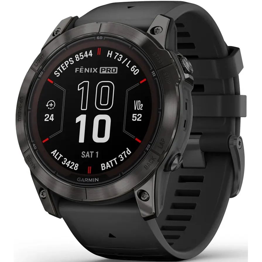 Умные часы Garmin Fenix 7X Pro Sapphire Solar Edition Carbon Grey with Black Band - 010-02778-11