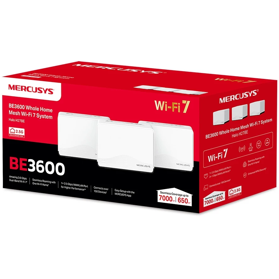 Mesh система Mercusys Halo H27BE (3 шт.) - Halo H27BE(3-pack) - фото 4