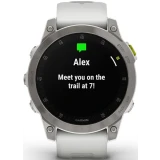 Умные часы Garmin Epix (Gen 2) Sapphire Black Titanium with White Band (010-02582-21)