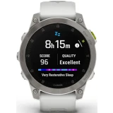 Умные часы Garmin Epix (Gen 2) Sapphire Black Titanium with White Band (010-02582-21)