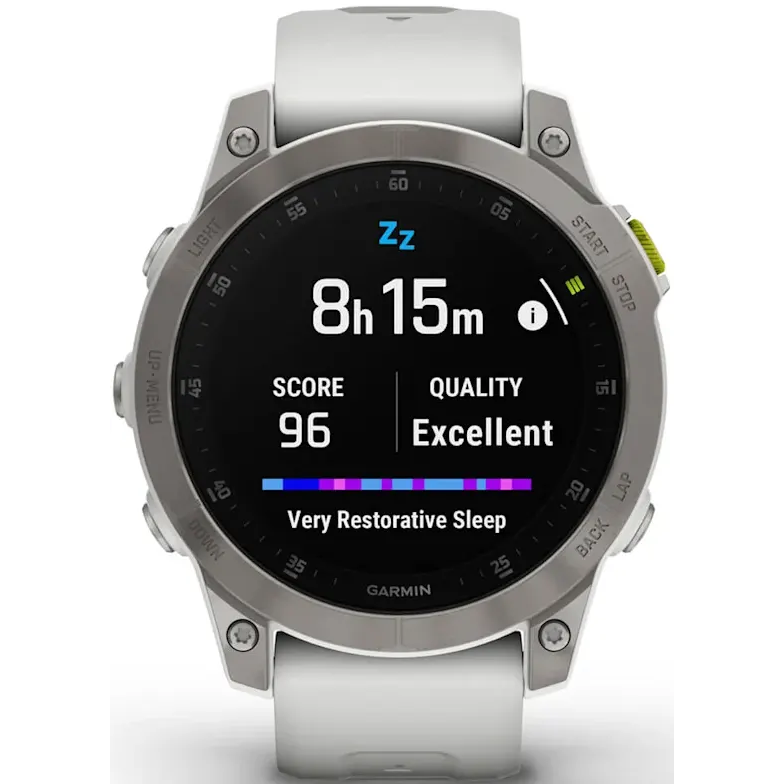 Умные часы Garmin Epix (Gen 2) Sapphire Black Titanium with White Band - 010-02582-21 - фото 7