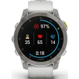 Умные часы Garmin Epix (Gen 2) Sapphire Black Titanium with White Band (010-02582-21)