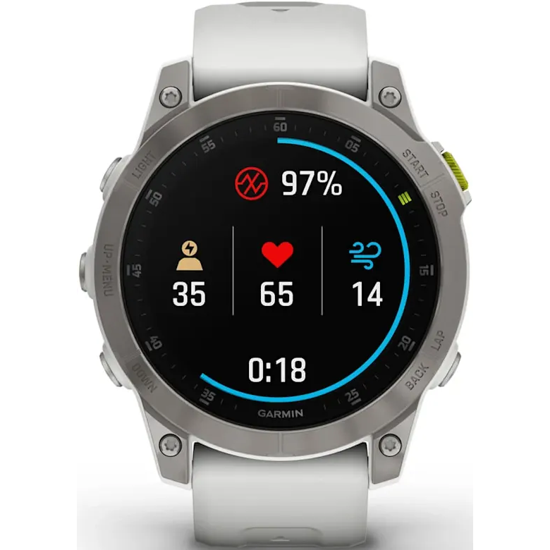Умные часы Garmin Epix (Gen 2) Sapphire Black Titanium with White Band - 010-02582-21 - фото 8