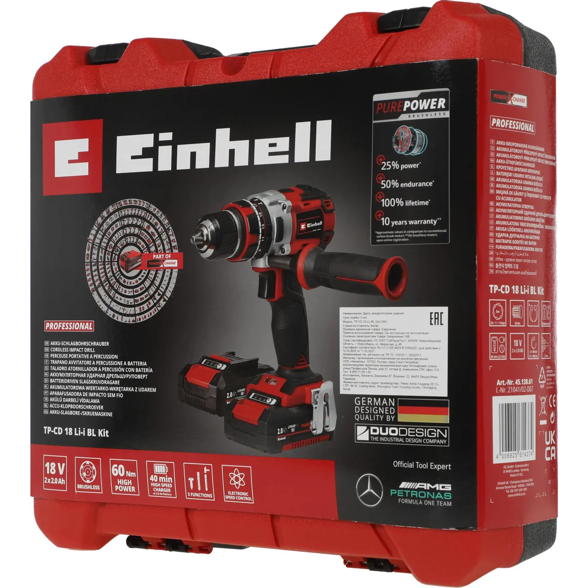 Дрель-шуруповёрт Einhell PXC TE-CD 18 Li-i - 4513861 - фото 11