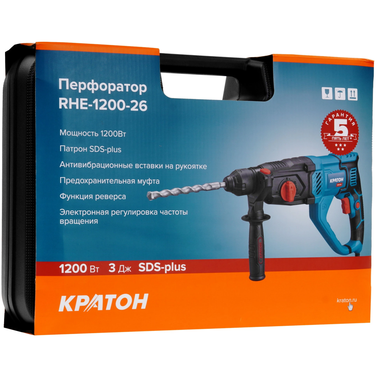 Перфоратор КРАТОН RHE-1200-26 - 3 07 01 034 - фото 5